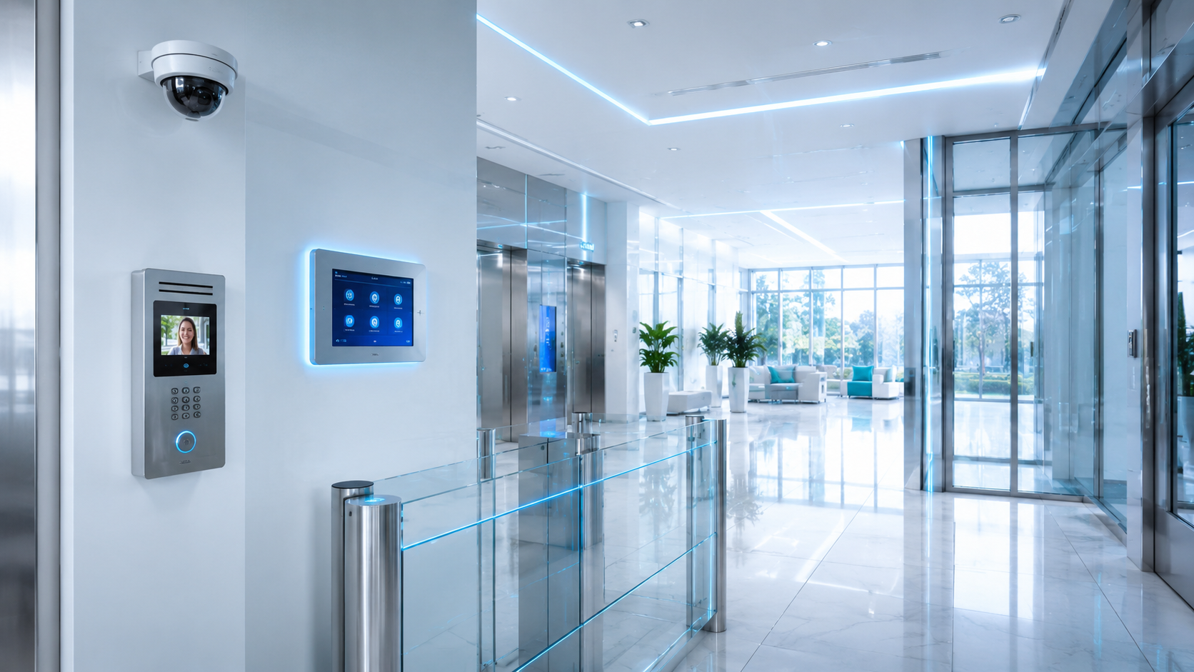 Ambiente reale simulato con videocitofonia IP, domotica e controllo accessi